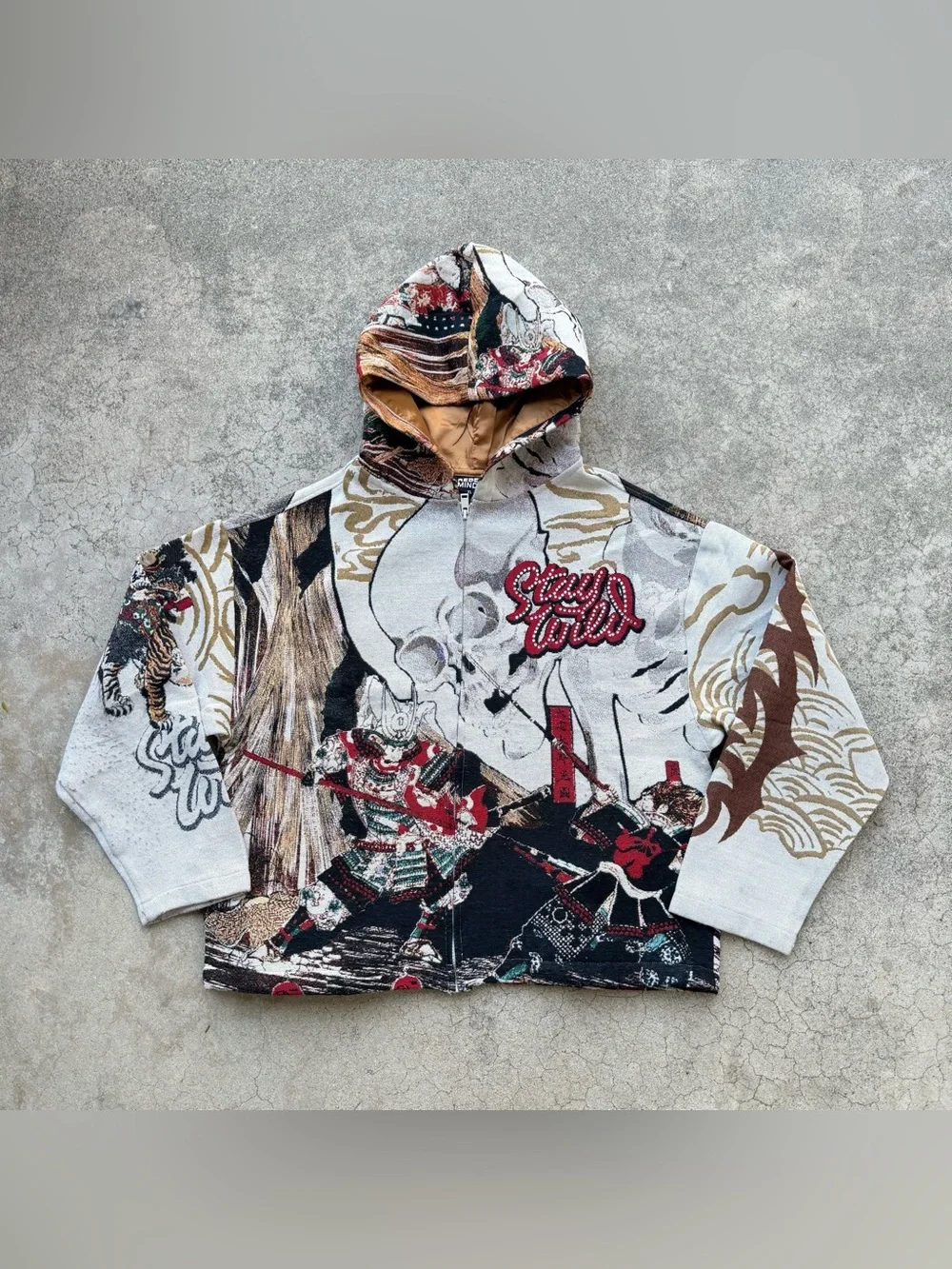 REBEL MINDS ‘STAY WILD’ Tapestry Zip Up Hoodie